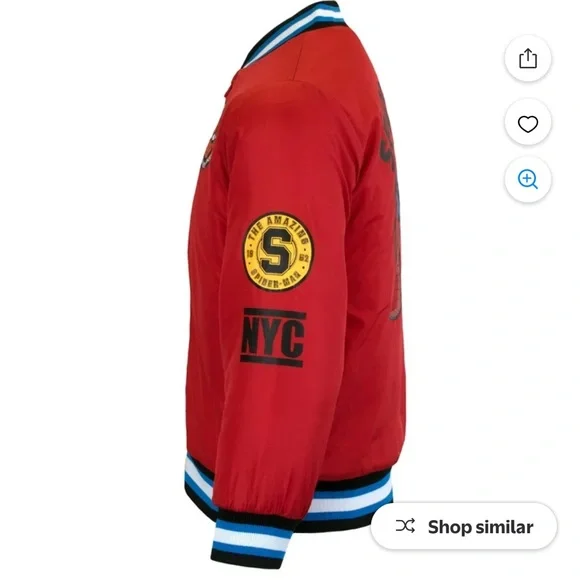 Marvel Superheroes Characters Boys Bomber Jacket, Spider-Man - Picture 12 of 13